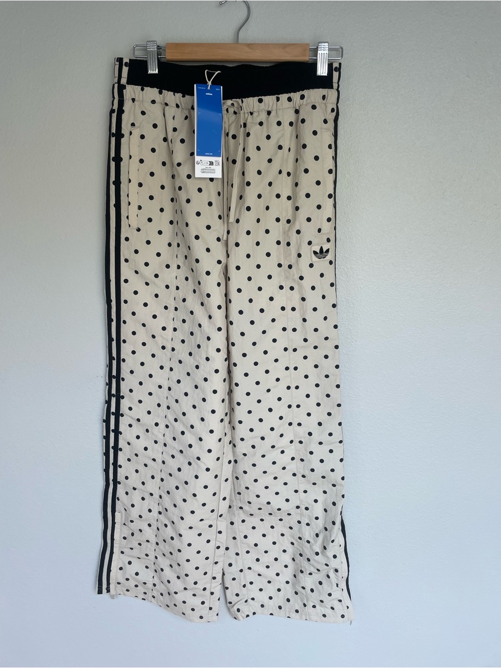 ASOS x Adidas colab. Beige Polka Dot Track Pants